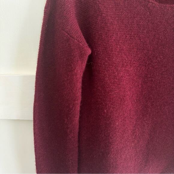 Peruvian Connection Maroon Scoop Neck Cropped Long sleeve Alpaca Sweater Small - Picture 4 of 12